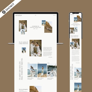 Wedding photographer showit website template | Winston