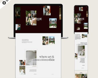 Romantische & Leitartikel Showit Website Template für Hochzeitsfotografen | Sylvie
