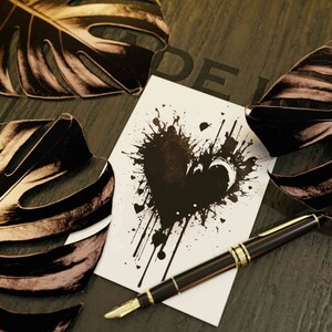 Set di 10 cartoline San Valentino Ink Heart (2 lati, senza buste)