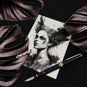 Conjunto de 10 postais Rainha Guerreira (frente e verso, sem envelopes)