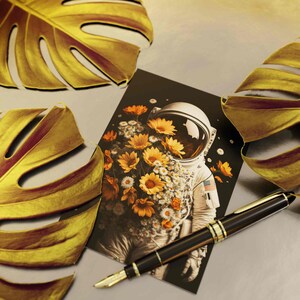 Set di 10 cartoline Valentine Astronaut (2 pagine, senza buste)
