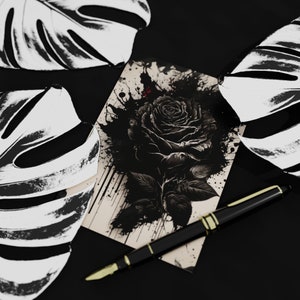 Set mit 10 Karten " Black Rose for Valentines Day " (2-seitig, ohne Umschläge) DIN-A6