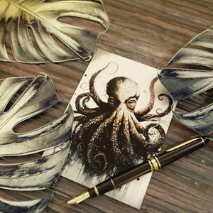 Lot de 10 cartes postales Kraken (recto verso, sans enveloppes)