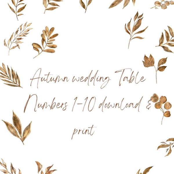 Fall wedding table numbers