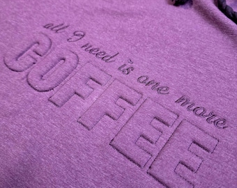 Archivo de bordado COFFEE TRAPUNTO Letras de espuma café con efecto 3D