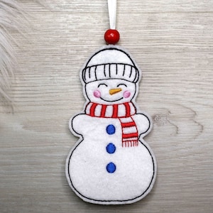 ITH embroidery file snowman pendant 10x10 Christmas