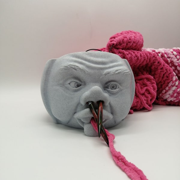 Yarn Bowl Knitting funny face