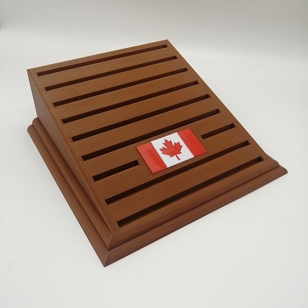 Display Coin Rack for 40 to 42 Coins!  Canadian or American Flag! challenge coin display