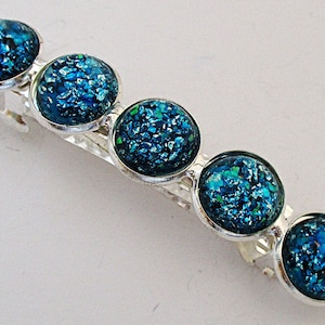 Druzy French Barrette - Capri Blue Embers