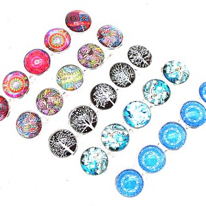 Set of 5 Glass Cabochon French Barrettes
