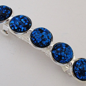 Druzy French Barrette - Royal Blue Embers