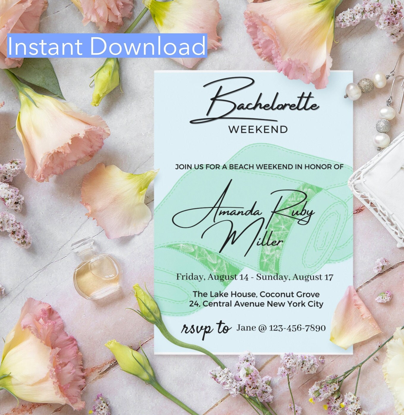 Editable Nautical Bachelorette Invitation, Summer Bachelorette Party, Last Sail Before the Veil, Boat Bachelorette Party, DIY, Bach Party