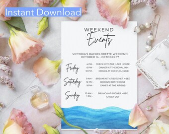 Beach Bachelorette Invitation & Itinerary Template, Summer Bachelorette Party, Last Sail Before the Veil, Bachelorette Party, Nauti drinks