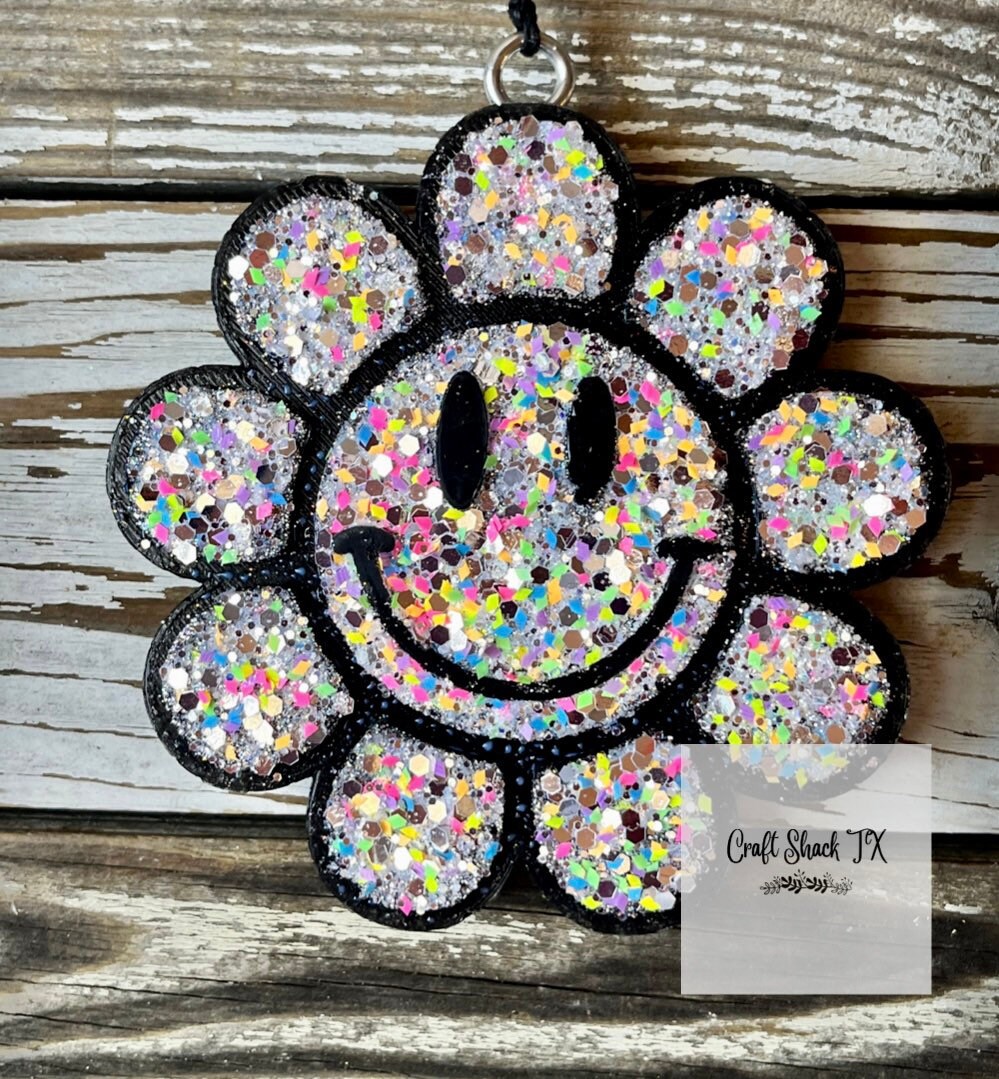 Glitzy Smiley Flower Freshie Car Freshie Freshy Freshies Etsy