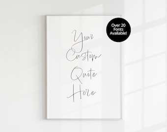 Aangepaste offerte print | Gepersonaliseerde digitale print, aangepaste muurkunst, kunst aan de muur, aangepaste tekstprint, aangepast citaatbord, aangepaste tekstposter