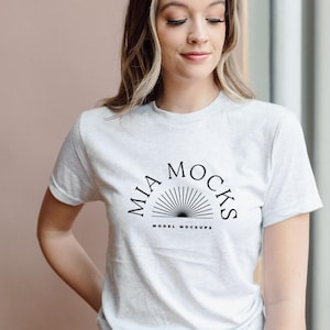Model Mockup | Next Level 6010 Mockup | Next Level Heather White Crew Mockup | Studio Mockup | Mia Mockups
