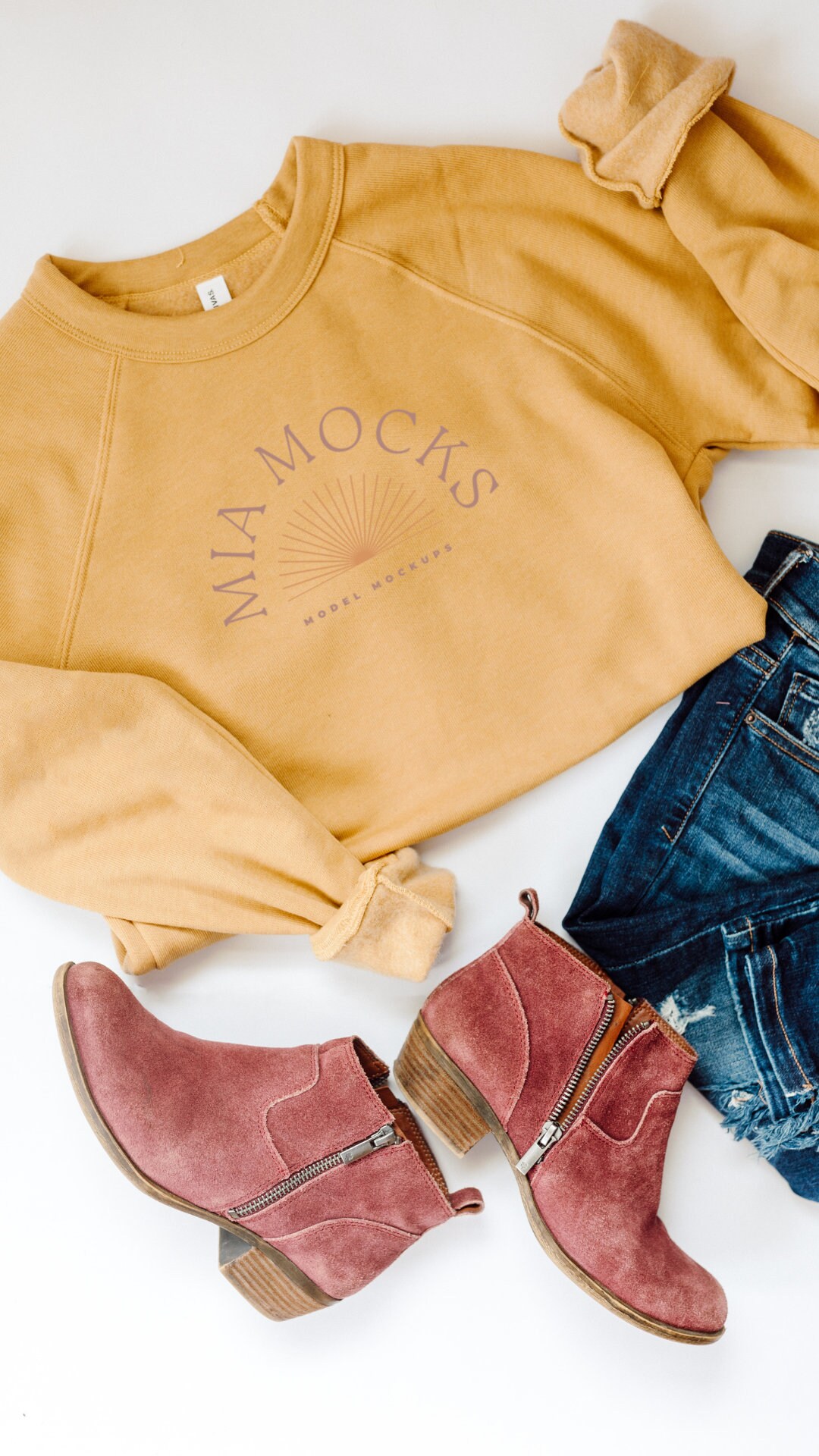 Bella Canvas 3901 Mockup | Bella Canvas Heather Mustard Sweatshirt ...