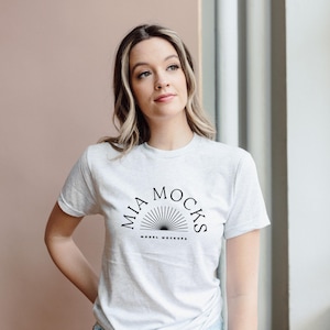 Model Mockup | Next Level 6010 Mockup | Next Level Heather White Crew Mockup | Studio Mockup | Mia Mockups