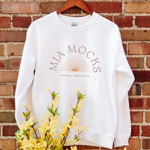 Gildan Mockup | Gildan 18000 White Mockup | Sweatshirt Mockup | White Sweatshirt Mockup|Spring Mockup | Mia Mockups