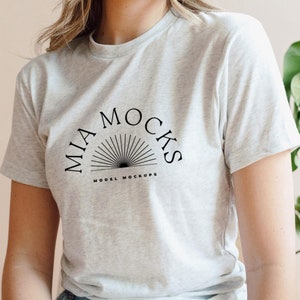 Model Mockup | Next Level 6010 Mockup | Next Level Heather White Crew Mockup | Studio Mockup | Mia Mockups