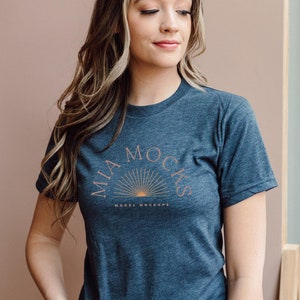 Model Mockup | Next Level 6010 Mockup | Next Level Vintage Navy Tri-blend Crew Mockup | Studio Mockup | Mia Mockups