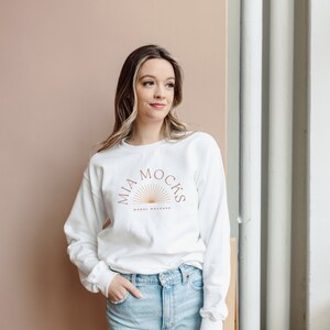 Gildan Mockup | Gildan 18000 White Mockup | Sweatshirt Mockup | White Sweatshirt Mockup|Model Mock | Mia Mockups