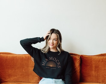 Bella Canvas 7503 Black Sweatshirt Mockup | Bella Canvas Cropped Sweatshirt Mockup | Sweatshirt Mockup | Model Mock | Mia Mockups