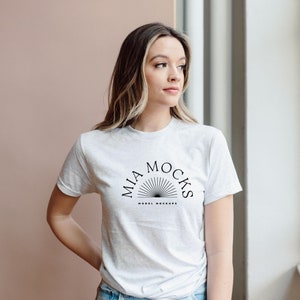 Model Mockup | Next Level 6010 Mockup | Next Level Heather White Crew Mockup | Studio Mockup | Mia Mockups