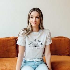 Model Mockup | Next Level 6010 Mockup | Next Level Heather White Crew Mockup | Studio Mockup | Mia Mockups