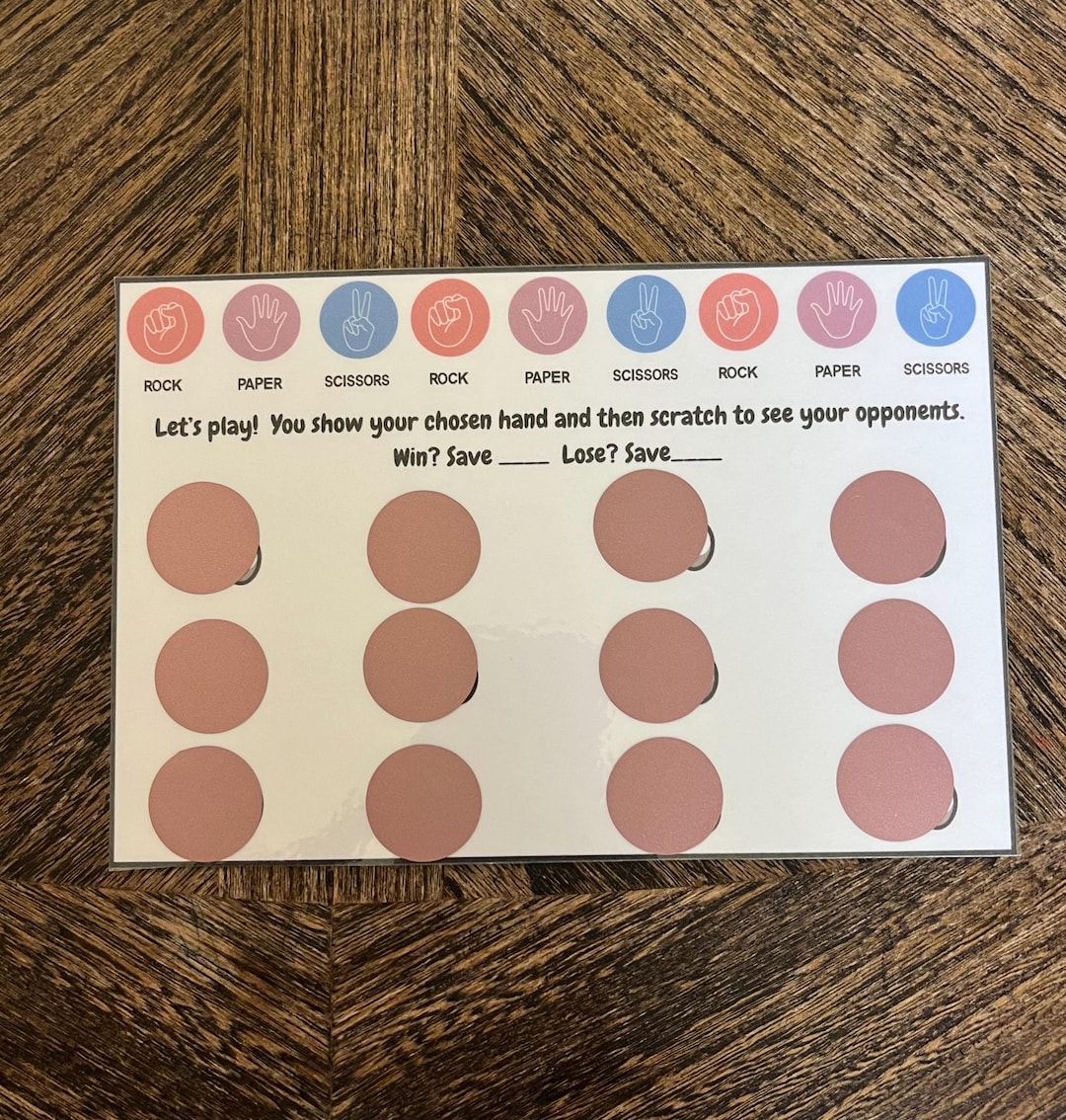 Rock Paper Scissors Cards Rock, Paper, Scissors - Etsy