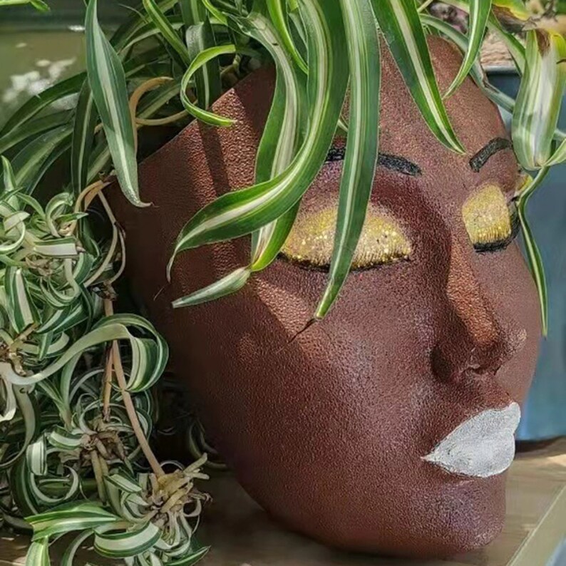 Girl Face Planter Head Wall Planter Nordic Flower Pot Cute | Etsy