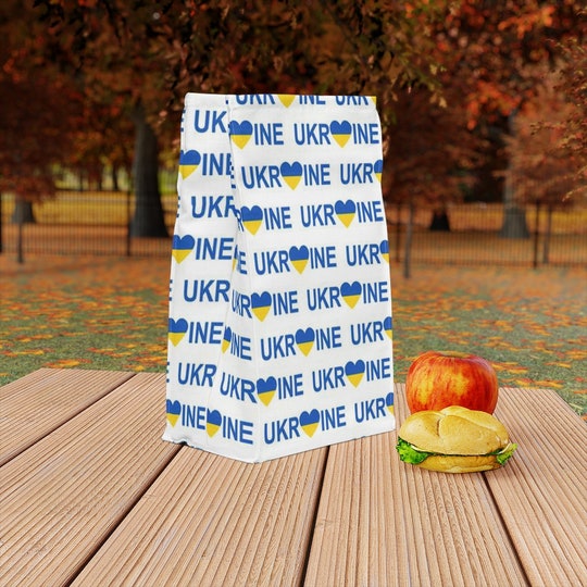 Ukraine Flag Insulated Polyester Lunch Bag