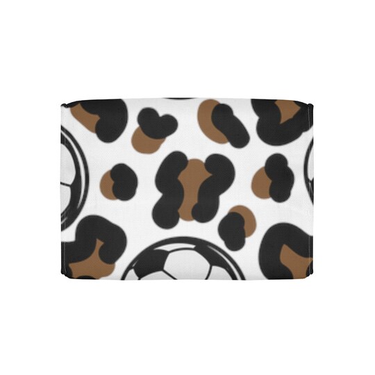 Soccer and Leopard Insulated Polyester Lunch Bag