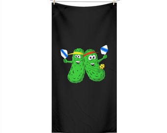 Pickleball Player Dink Responsibly The Big Dill  Beach Towel, 30x60 swag summer pickle-ball lover funny team