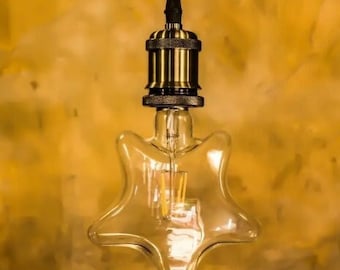 Adjustable Bronze Pendant Light Hanging Cord Lamp Holder, Vintage Ceiling Lamp, Farmhouse Bohemian Lampshade, Boho Light Fixture Bulb Holder