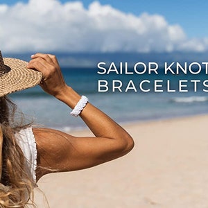 Sailor Knot Bracelet, Turks Head White Rope Bracelets, Cream Cord Bracelet, Thick Braid Bracelet, Summer Tops For Men, Beach Rope Bracelets
A perfect gift for him, her, surfer, Harry Bosch fans or all summer, beach and nautical accessories lovers!