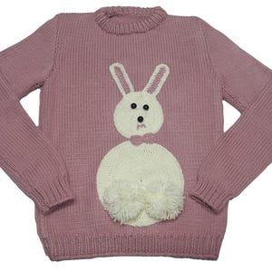 Hand Knitted Winter Sweater Kids, Crochet Wool Sweaters, Knit Jumper Boys, Toddler Pullover Clothes, Rabbit Embroidered Autumn Girls Jumper