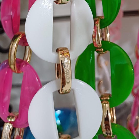 Womens Waist Chain Belt, Colorful Acrylic Chunky Statement  display picture 3