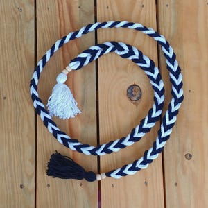 Knitting Belt for Dress, Women Wrap Around Belt, Beaded Braided Tassel Tie Waist Belts