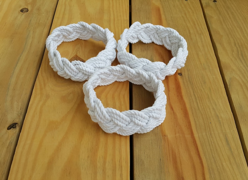 Sailor Knot Bracelet, Turks Head White Rope Bracelets, Cream Cord Bracelet, Thick Braid Bracelet, Summer Tops For Men, Beach Rope Bracelets
A perfect gift for him, her, surfer, Harry Bosch fans or all summer, beach and nautical accessories lovers!