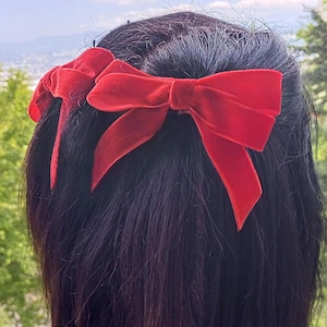 Laços de cabelo de veludo vermelho para meninas e mulheres, 28 cores, laço de fita, presilha de veludo, presilha de cabelo em formato de borboleta, acessórios de verão