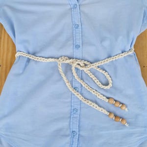 Riem met kralenkoord voor jurk, gevlochten dunne tailleriem, katoengeweven wikkelriemen voor dames