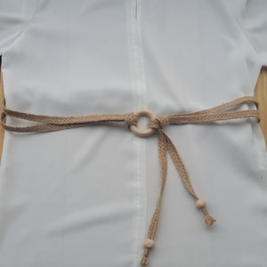 High Waist Belt, Brown Braided Belt, Linen Dress Belt, Buckled Wrap Belt, Women Boho Cord Belt, Dainty Pants Belt, Utility Girls Belt