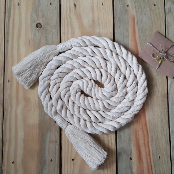 Nautical Rope Belt, Handmade Cream Tassel Wrapped Belt  display picture 2