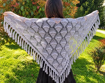 Winter Wedding Shawl, Lightweight Evening Cover Up, Crochet Wool Shoulder Wrap, Fall Bridal Shawl
