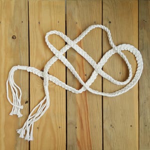 Cream Braided Belt, Adjustable Rope Belt, Hippie Costume Belt, Waist Accessory, Macrame Tassel Belt, Knot Dress Belt, Wrapped Waist Belt