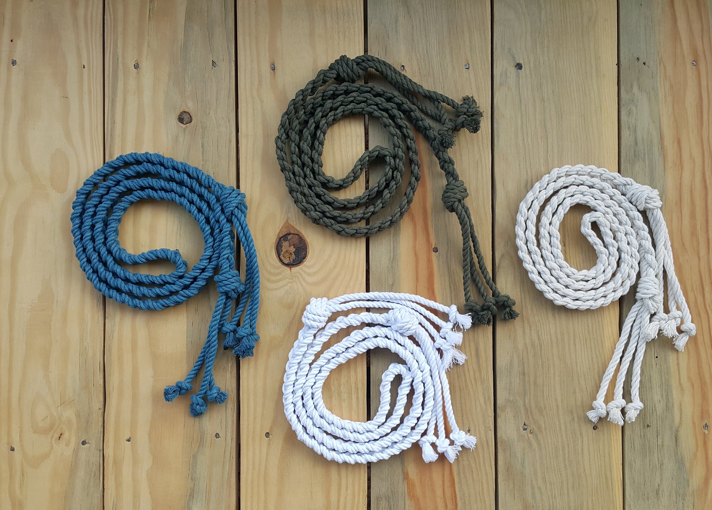Nautical Rope Belt and Bracelet 2 in 1, Khaki Green Belt, Knot Waist ...
