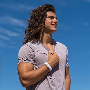 Bracciale con nodo marinaio, braccialetti con corda bianca a forma di testa di turco, braccialetti con cordino color crema intrecciato spesso nautico