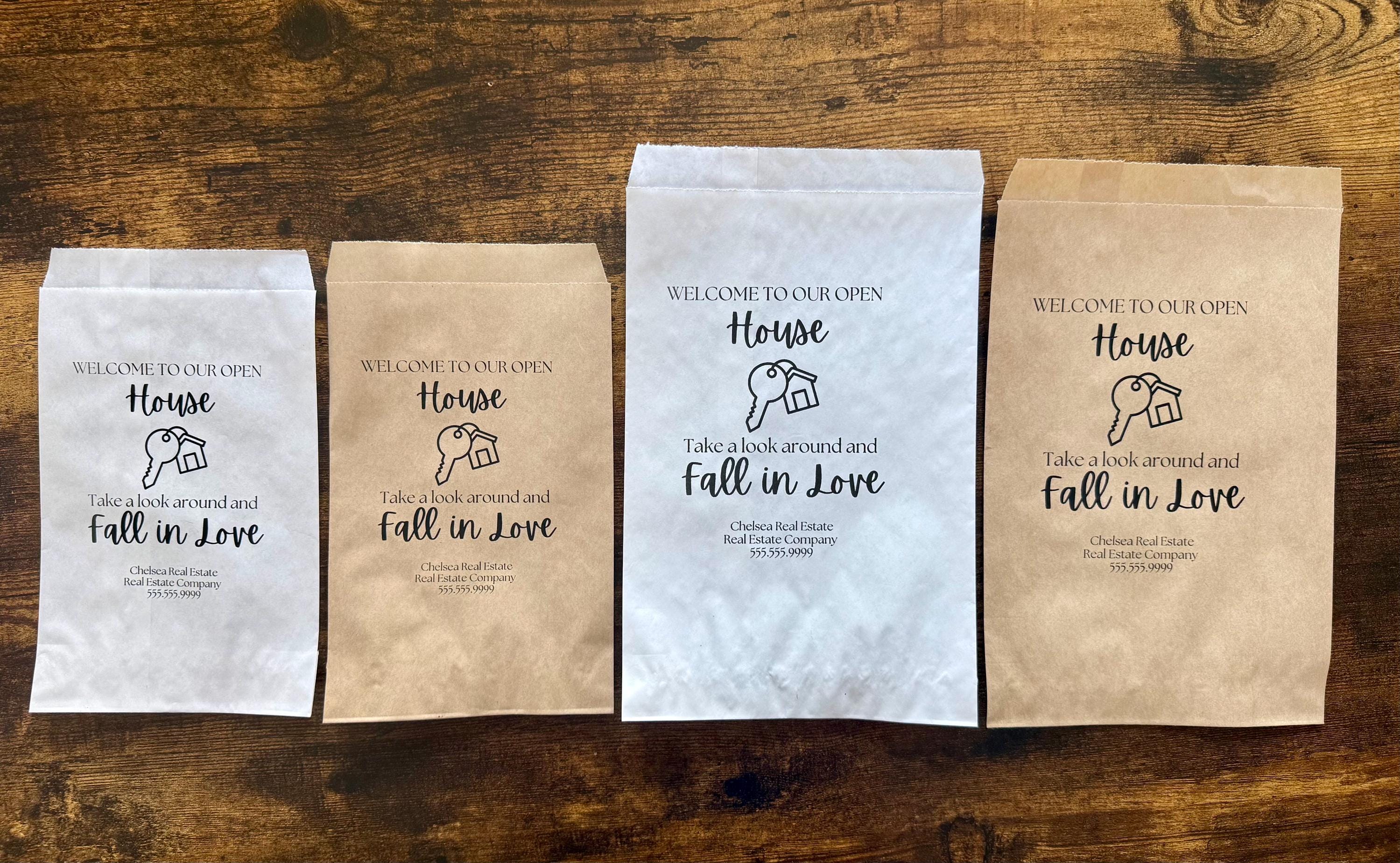 Open House Treat Bags, Realtor Bags, Personalized Open House Bags ...