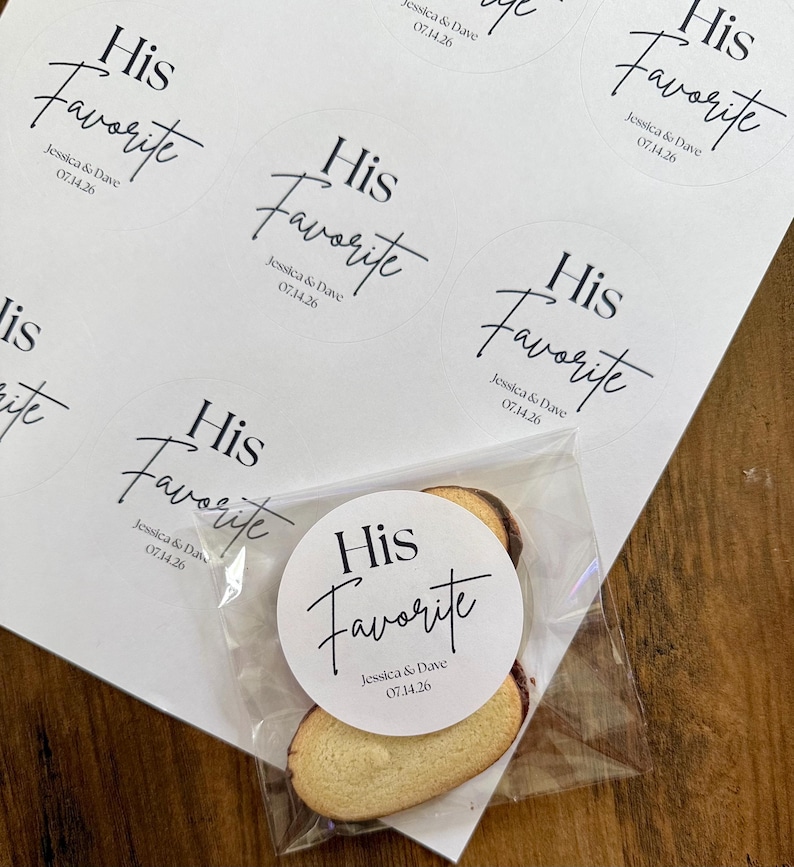 Autocollants et sachets « Pour lui et pour elle », bonbons de mariage, étiquettes personnalisées, autocollants et sachets pour cadeaux d'invités image 4